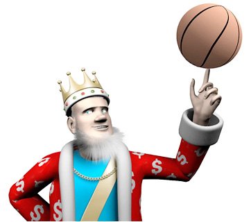 Sports King is spinning a basketball on his finger