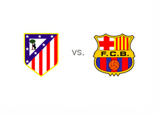 Atletico Madrid vs. Barcelona - Matchup and Team Logos