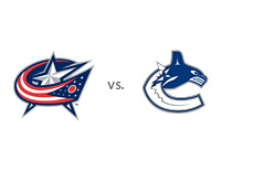 -- Columbus Blue Jackets vs. Vancouver Canucks - Team Logos - Matchup --