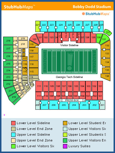 Bobby Dodd Seating Chart