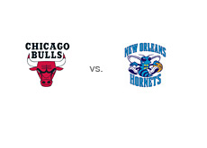 -- Game matchup - team logos - Chicago Bulls vs. New Orleans Hornets --