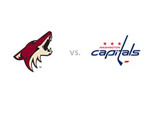 -- Game matchup - team logos - Phoenix Cayotes vs. Washington Capitals --