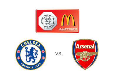 The Football Association - Community Shield - 2015 - Chelsea vs. Arsenal - Tournament logo and team badges - Preview and Odds