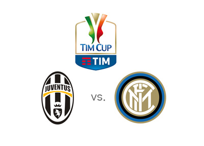Coppa Italia match between Juventus and Inter - Game odds and preview - Tournament logo and team crests