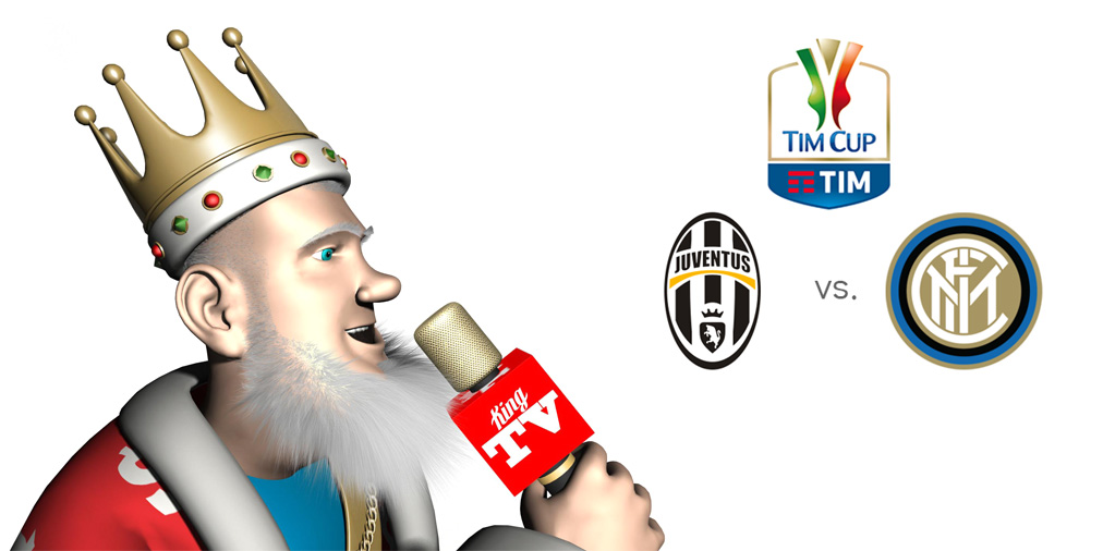 The King is presenting the upcoming Coppa Italia matchup between Juventus and Inter Milan. It is a semi-final, first leg