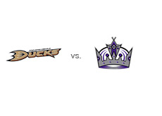 -- Anaheim Ducks at LA Kings - Team logos and Matchup --