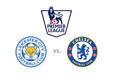 Leicester City vs. Chelsea FC - English Premier League matchup - Team logos / badges - Winning odds