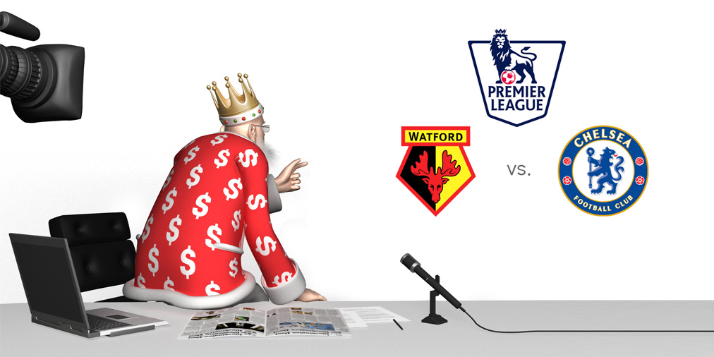 The King is analyzing the upcoming match between Watford and Chelsea FC. English Premier League