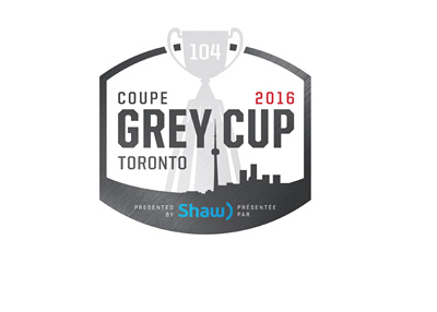 The 2016 Grey Cup - Canadian Football League - Toronto - Logo / branding.