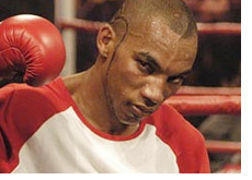 professional boxer junior witter - profile shot