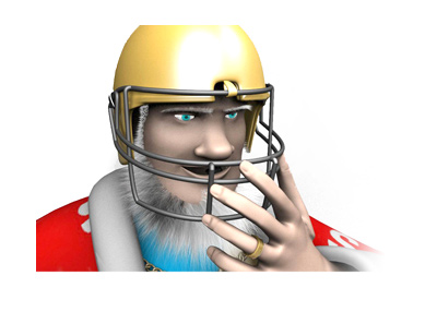The King has put his golden football helmet on. Game on!