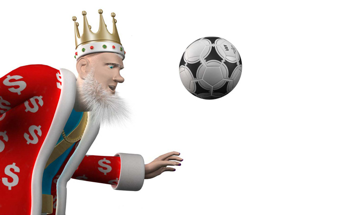 The Football King is going in for the header. The Champions League is on.
