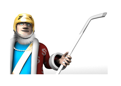 The King is wearing his hockey gear and while on the ice reporting on the latest playoff odds.