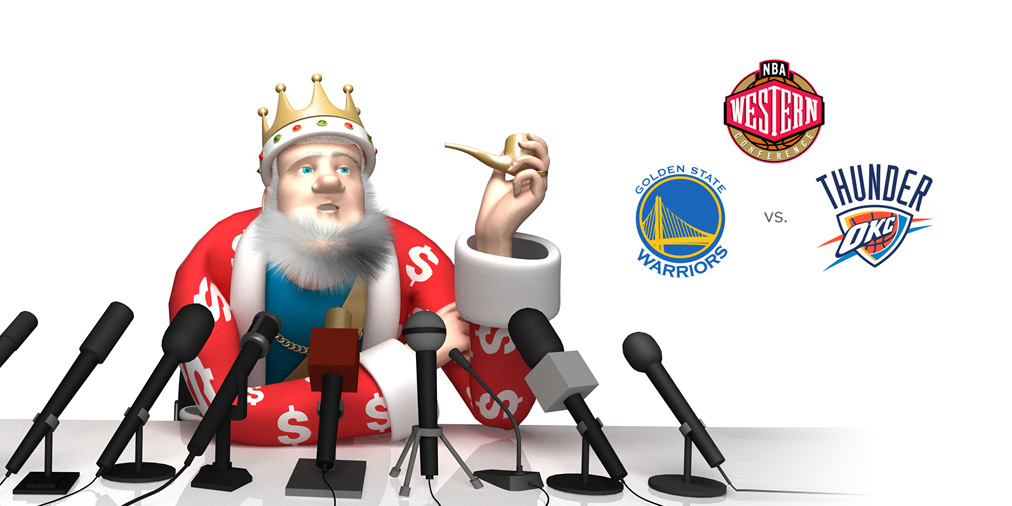 The 2015/16 NBA Western Conference Finals presented by the KING. Golden State Warriors vs. Oklahoma City Thunder. Who is the favourite to win?