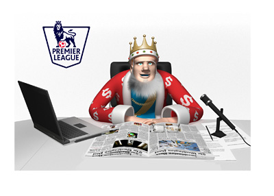King is reading the daily news. The English Premier League is heating up