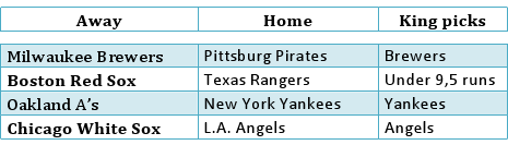 Baseball matchups and picks for August 24th, 2011 - Milwaukee Brewers vs. Pittsburg Pirates, Boston Red Sox vs. Texas Rangers, Oakland A’s vs. New York Yankees, Chicago White Sox vs. L.A. Angels
