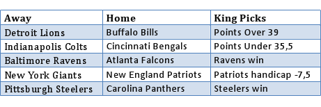 King picks for the last round of the NFL preseason matchups - Detroit Lions vs. Buffalo Bills, Indianapolis Colts vs. Cincinnati Bengals, Baltimore Ravens vs. Atlanta Falcons, New York Giants vs. New England Patriots, Pittsburgh Steelers vs. Carolina Panthers