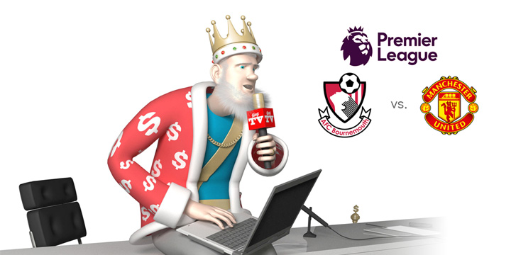 From his media studio, the King presents the upcoming match between Bournemouth and Manchester United coming up in the 2016/17 season of the English Premier League
