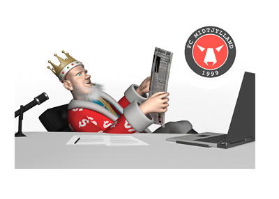 The King is reading about FC Midtjylland beating Manchester United in the UEFA Europa League. Big win.