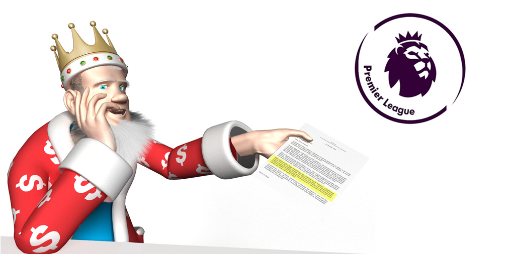 THe King has prepared a report on the winning odds for the upcoming 2016/16 English Premier League season. New EPL logo is featured.