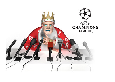 The King is giving the thumb up for the upcoming UEFA Champions League matches