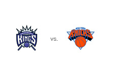 -- Sacramento Kings vs. New York Knicks - Team logos & matchup --