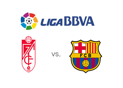 Spanish La Liga matchup - 2015/16 - Granada vs. Barcelona FC - League logo and team crests