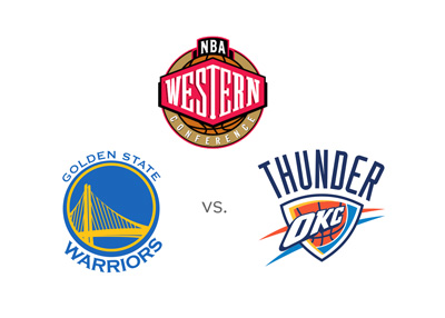 The NBA Western Conference Finals 2015/16 season - Golden State Warriors vs. Oklahoma City Thunder - Matchup, odds and logos