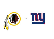 -- Buy Game Tickets - Washington Redskins vs. New York Giants - Team Logos --