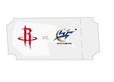 -- Game tickets - Houston Rockets vs. Washington Wizards - NBA matchup - Team logos over ticket --