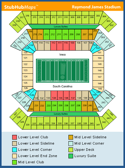 -- stubhub seating chart - raymond james stadium - tampa - florida - event tickets --