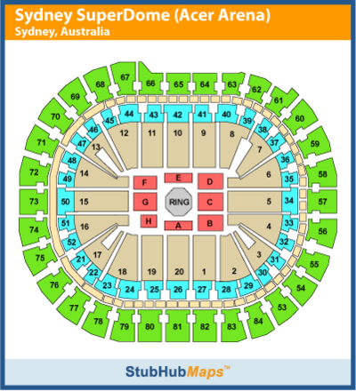 -- Venue – Acer Arena, Sydney, Australia - Seating Chart - Stubhub --