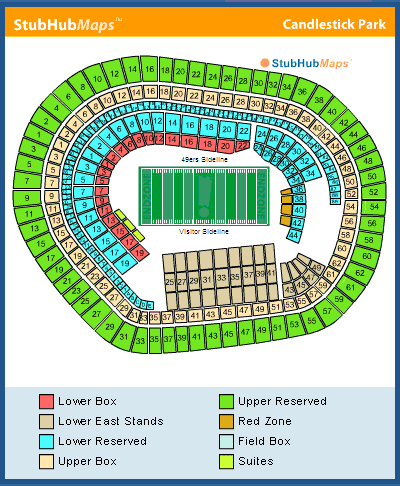 -- stubhub seating chart - Candlestick Park, San Francisco, California - game tickets - 49ers --