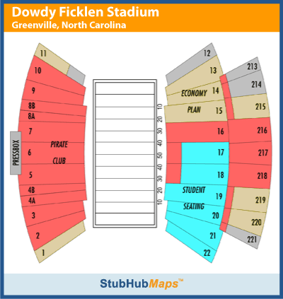 -- Event Tickets - East Carolina Pirates - Stubhub Seating Chart - NCAA - Dowdy-Ficklen Stadium --