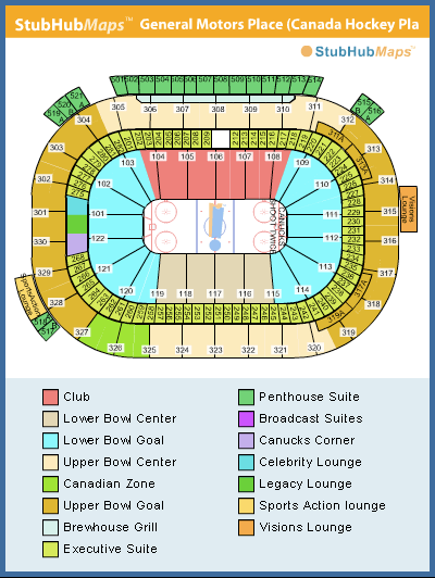 -- GM Place Seating Chart by Stubhub - Vancouver BC, Canada --
