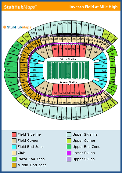 -- invesco field at mile high - stubhub seating chart - denver broncos game tickets for purchase --