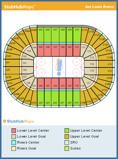 -- Seating chart - Venue – Joe Louis Arena, Detroit, Michigan - stubhub.com --