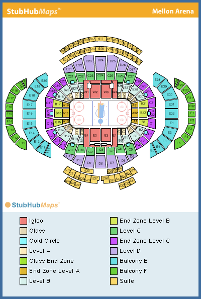 -- Venue – Mellon Arena, Pittsburgh, Pennsylvania - Seating Chart - Stubhub --