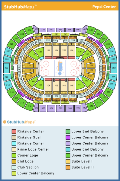 -- pepsi center arena seating chart - stubhub - denver colorado --