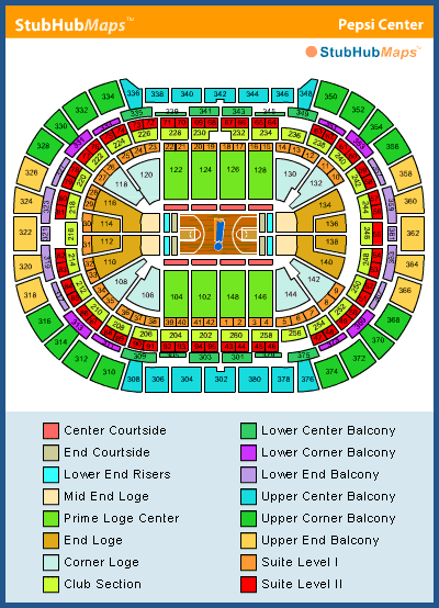 Pepsi Center Seating Chart With Rows