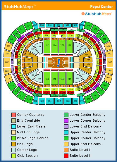 Pepsi Center Denver Nuggets Seating Chart