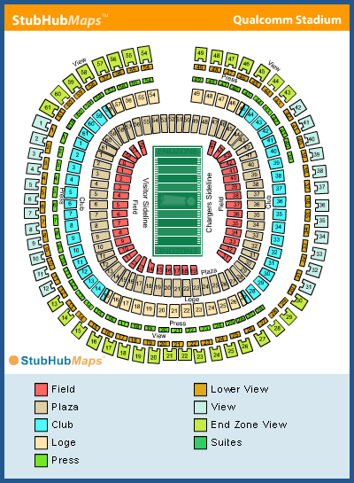 -- Stubhub seating chart - Qualcomm Field - Purchase NFL Event Tickets --