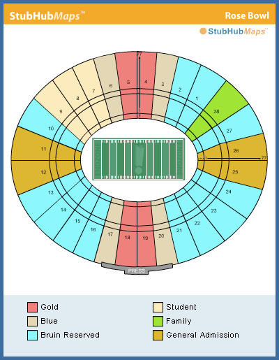 -- Seating Chart - Rose Bowl, Pasadena, California --