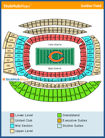 -- Stubhub Seating - Soldier Field - Chicago, Illinois --