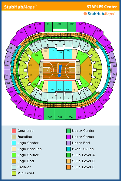 -- Seating chart - Venue � Staples Center, Los Angeles, California --