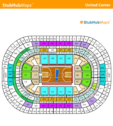 -- Stubhub seating chart - Tickets for Sale - United Center - Chicago Illinois - Chicago Bulls Tickets --