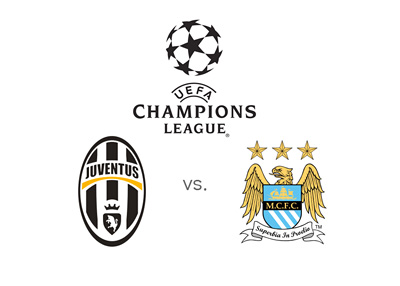 Juventus vs. Manchester City - UEFA Champions League matchup - Badges and logo - Year 2015