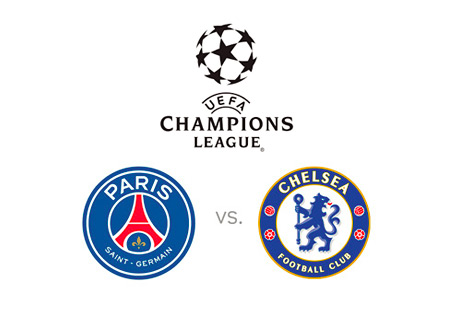 UEFA Champions League Matchup - Paris Saint-Germain vs. Chelsea FC - Head to Head - Logos