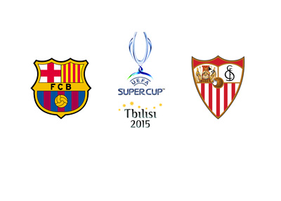 UEFA Supercup 2015 - Tbilisi - Barcelona FC vs. Sevilla FC - Matchup, odds and team logos