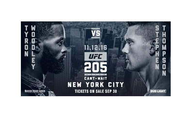 UFC 205 fight specific poster. Woodley vs. Thompson - November 12th, 2016 - New York City
